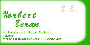 norbert beran business card